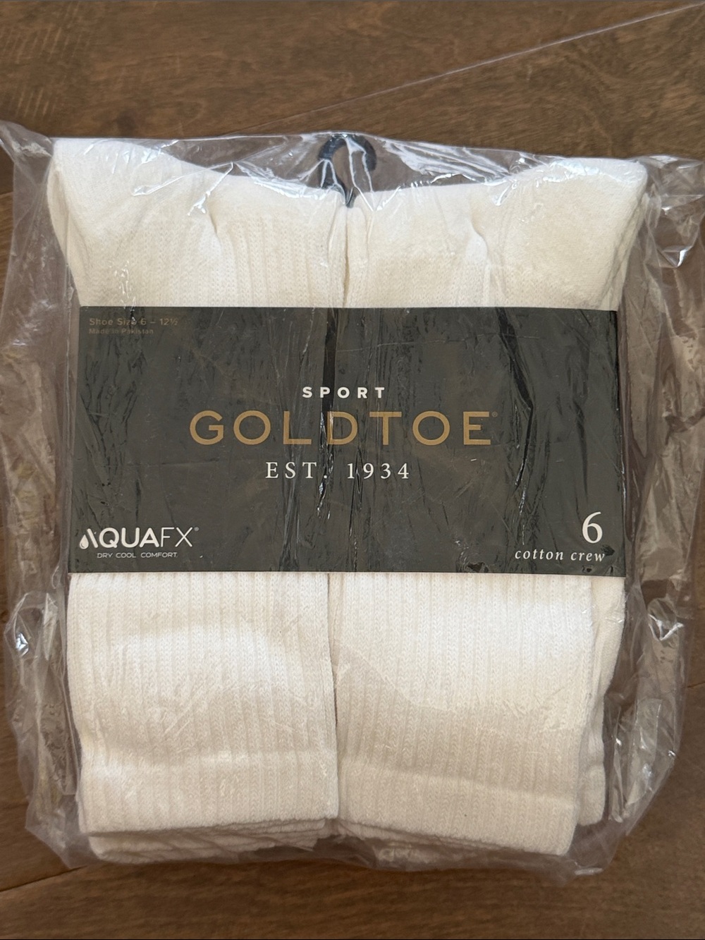 New Gold Toe White Athletic Cotton Crew Socks - 6 Pack